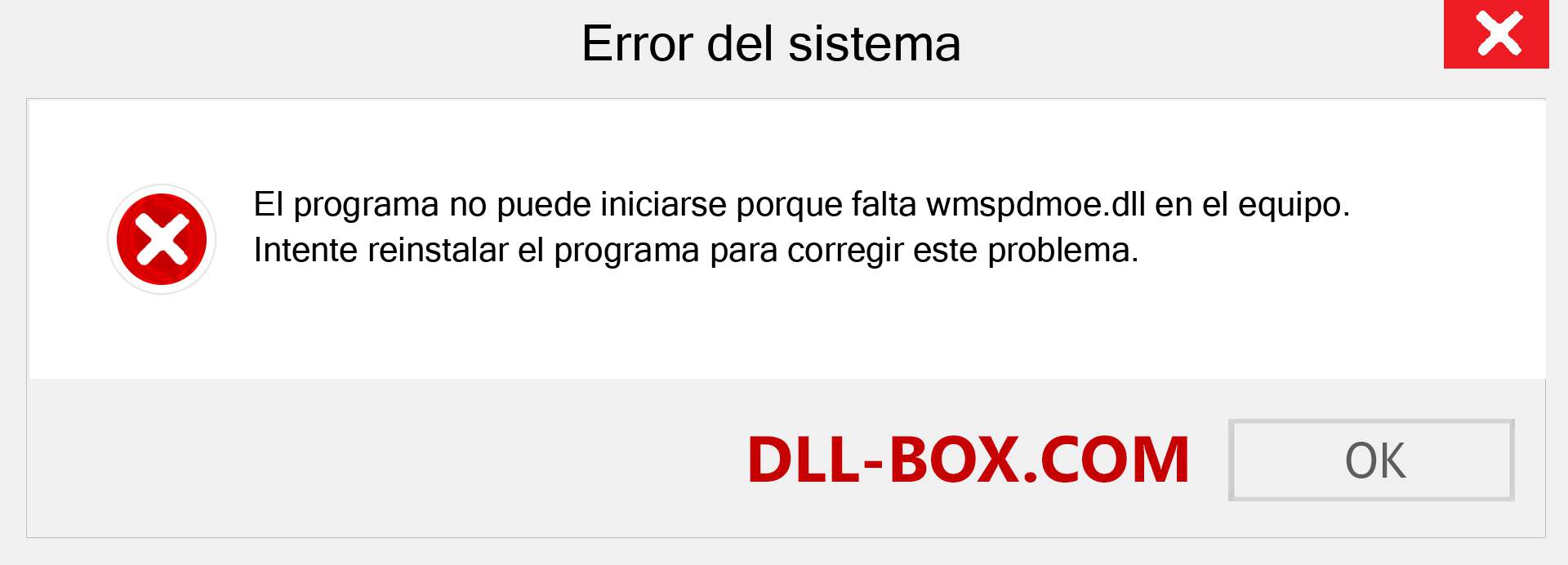 ¿Falta el archivo wmspdmoe.dll ?. Descargar para Windows 7, 8, 10 - Corregir wmspdmoe dll Missing Error en Windows, fotos, imágenes