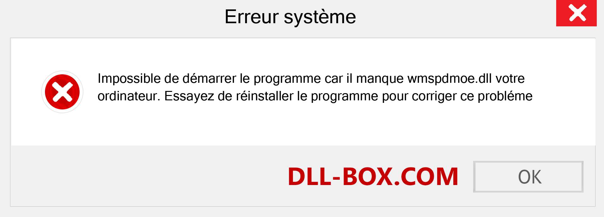 Le fichier wmspdmoe.dll est manquant ?. Télécharger pour Windows 7, 8, 10 - Correction de l'erreur manquante wmspdmoe dll sur Windows, photos, images